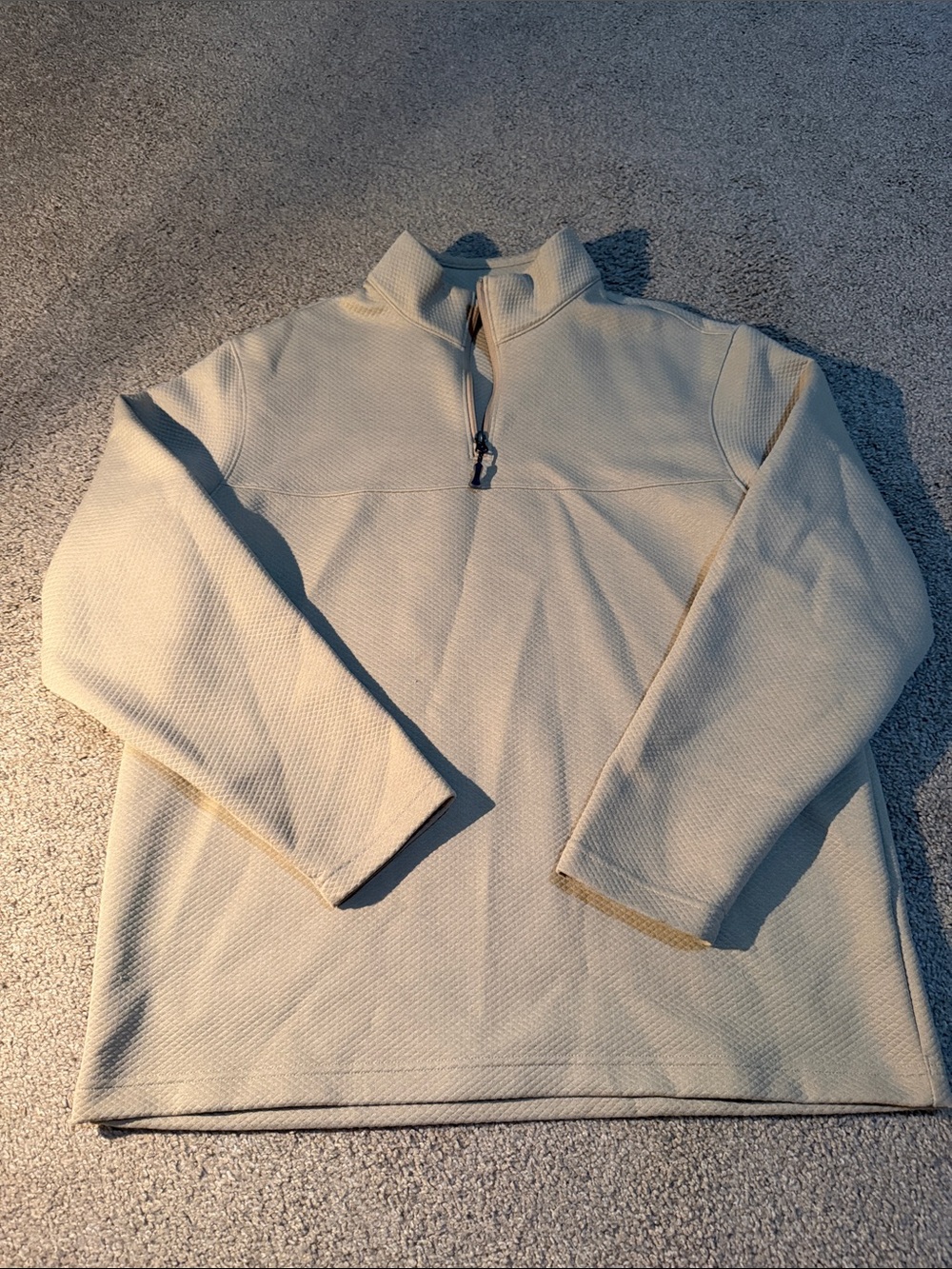 Daniel Cremieux Cream Zip-Front Knit Pullover